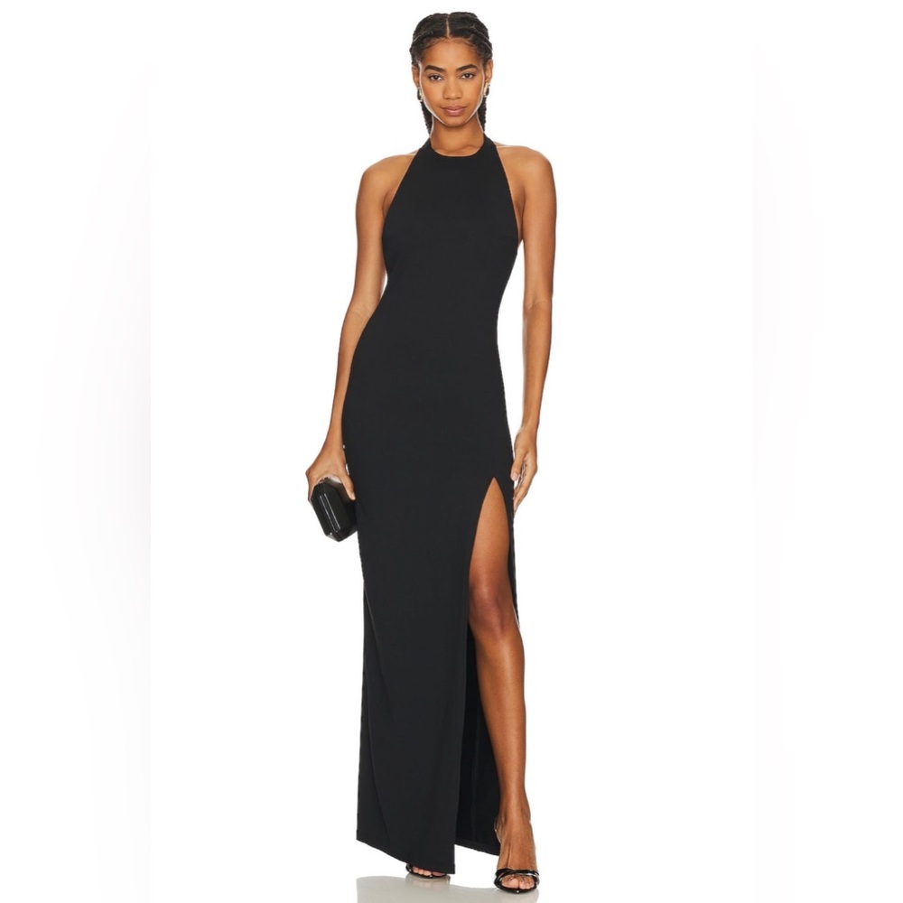 Susana Monaco - Open Back Halter Cocktail Dress in Black, NWT